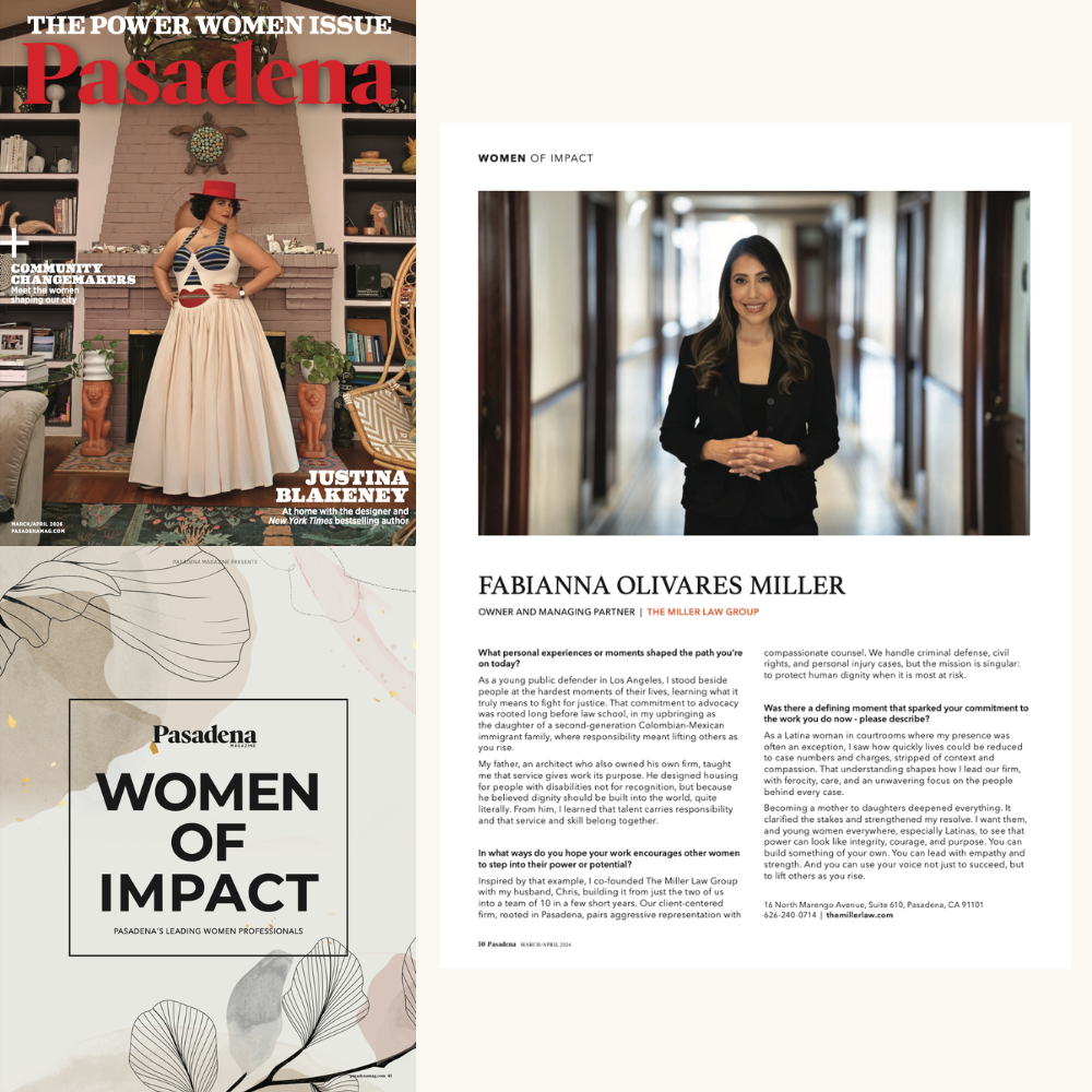 Fabianna Olivares-Miller featured in Pasadena Magazine Women of Impact
